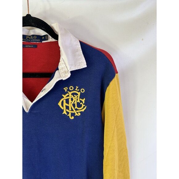 Polo Ralph Lauren Rainbow Color Block Monogram Crest Polo Shirt - Picture 3 of 7